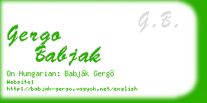 gergo babjak business card