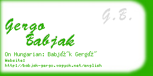 gergo babjak business card